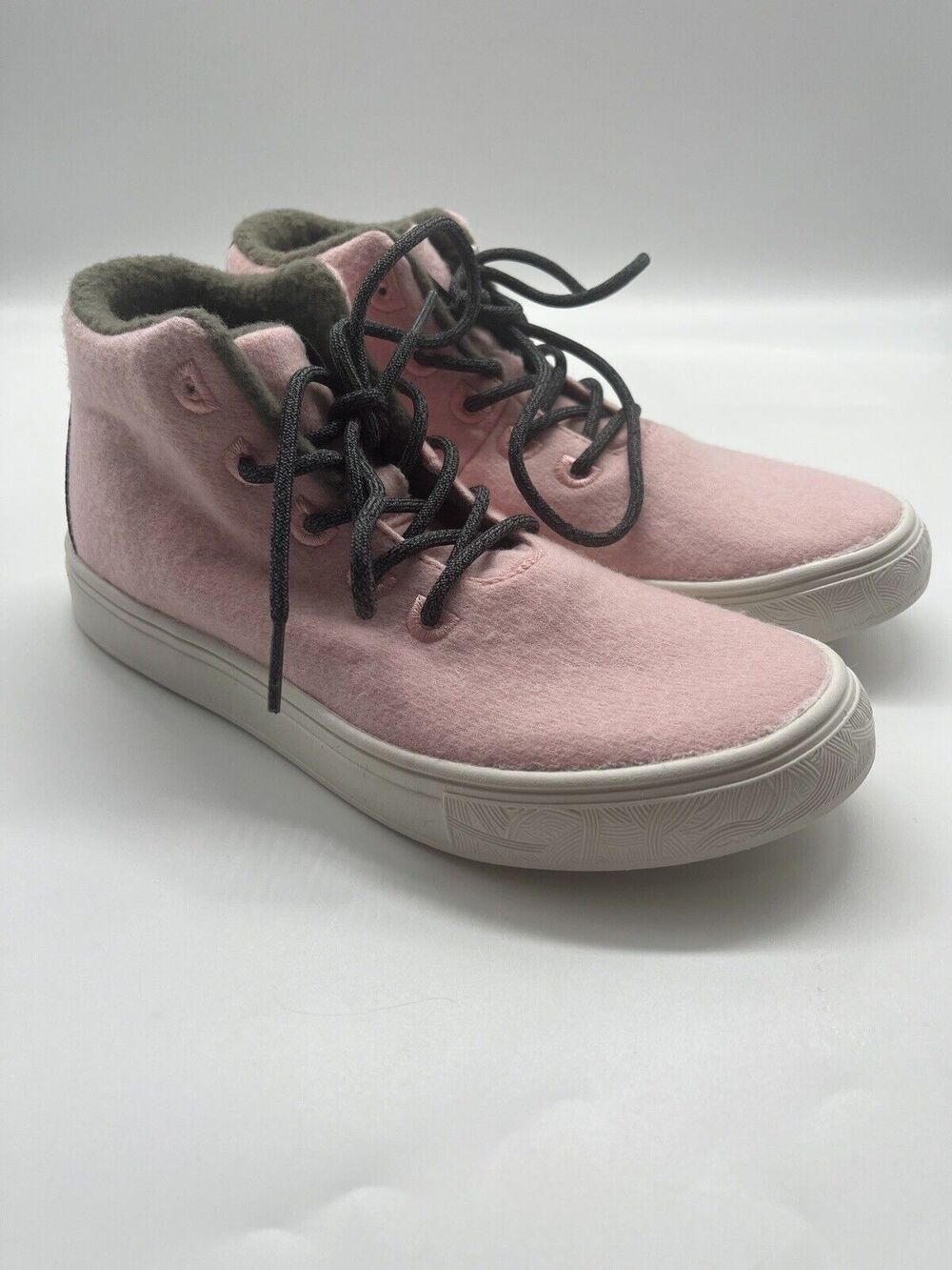 YY Nation Alto Wool High Top Rose Quartz Pink Lace Up Sneakers Women’s 6.5
